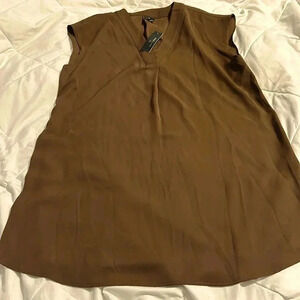 Worthington Norfolk brown sleeveless dress / long shirt size large NWT